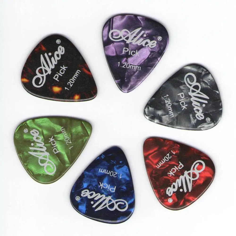 Alice Guitar Picks 6pcs Celluloid Mediator Thickness 0.46 0.71 0.81 0.96 1.20 1.50mm Electric Acoustic Guitar Accessories