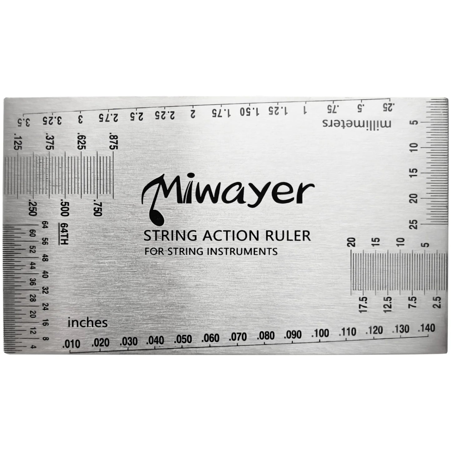 String Action Ruler Gauge Guitar Repairing Tool for Luthier Fit for Guitar Ukulele Bass Banjo Mandolin