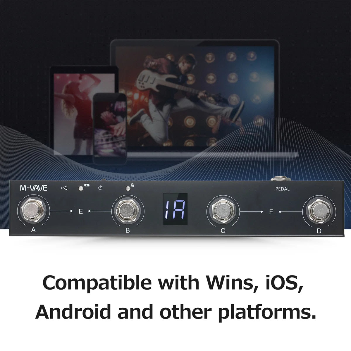 M-VAVE Chocolate Schokolade BT Rechargeable 4 Buttons MIDI Controller Pedal APP Control with Wireless Transmission System