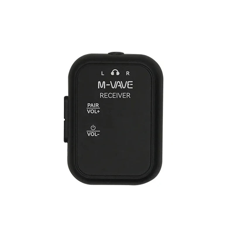 M-VAVE WP-12 1pcs Receiver,Wireless Earphone Monitor System Rechargeable Transmitter 2 Receivers With Volume Button ,Mute