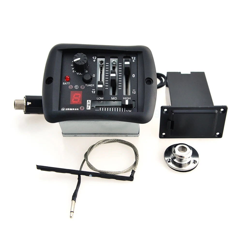 4 Band Guitar Pickup Preamp EQ Equalizer Piezo Pickup with Tuner for Folk Guitar Guitar Accessories