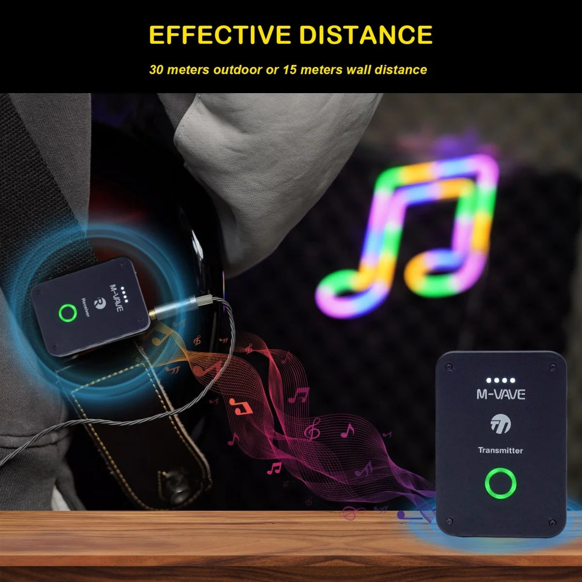 M-vave WP-10 2.4G Wireless System Earphone Monitor Transmission System Rechargeable Transmitter Receiver Mono Recording Function