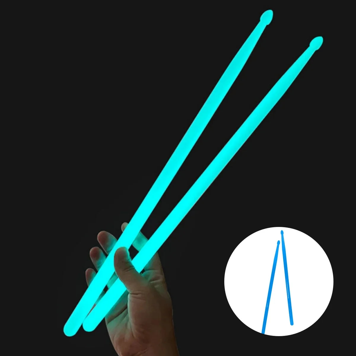 Miwayer Luminous Drum Stick Light Up Drum Sticks1Pair in The Dark Musical Instruments Stage Performance Fluorescent Drumsticks