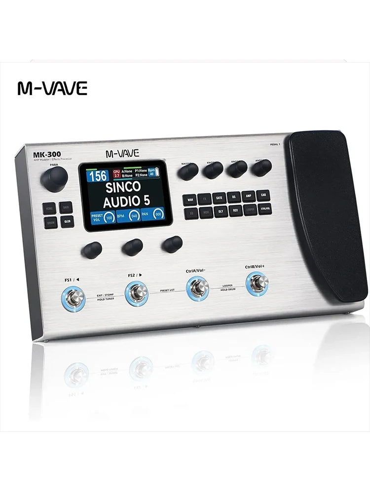 M-VAVE MK300 Electric Guitar with Multiple Effects Pedals, 150s STEREO LOOPER, 128AMP/360FX/10H Battery Life