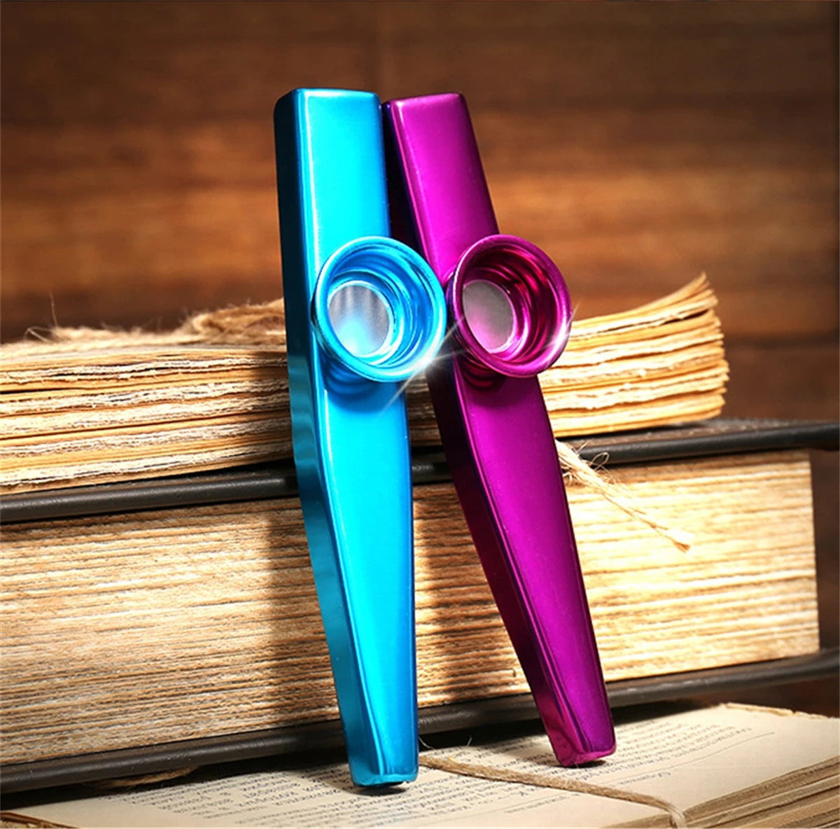 Kazoo Silver Aluminum Alloy with Membrane Flute Diaphragm Mouth Kazoos Musical Instruments