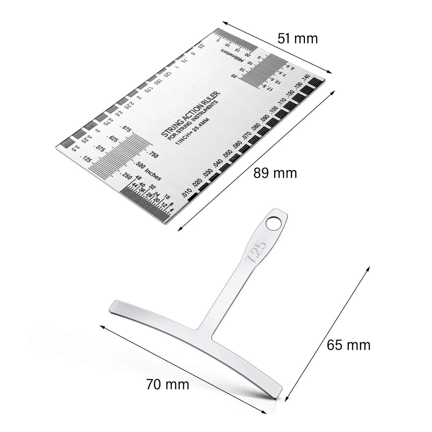 Miwayer 10-piece kit - 1 guitar measuring tool and 9-piece T-shaped guitar ruler