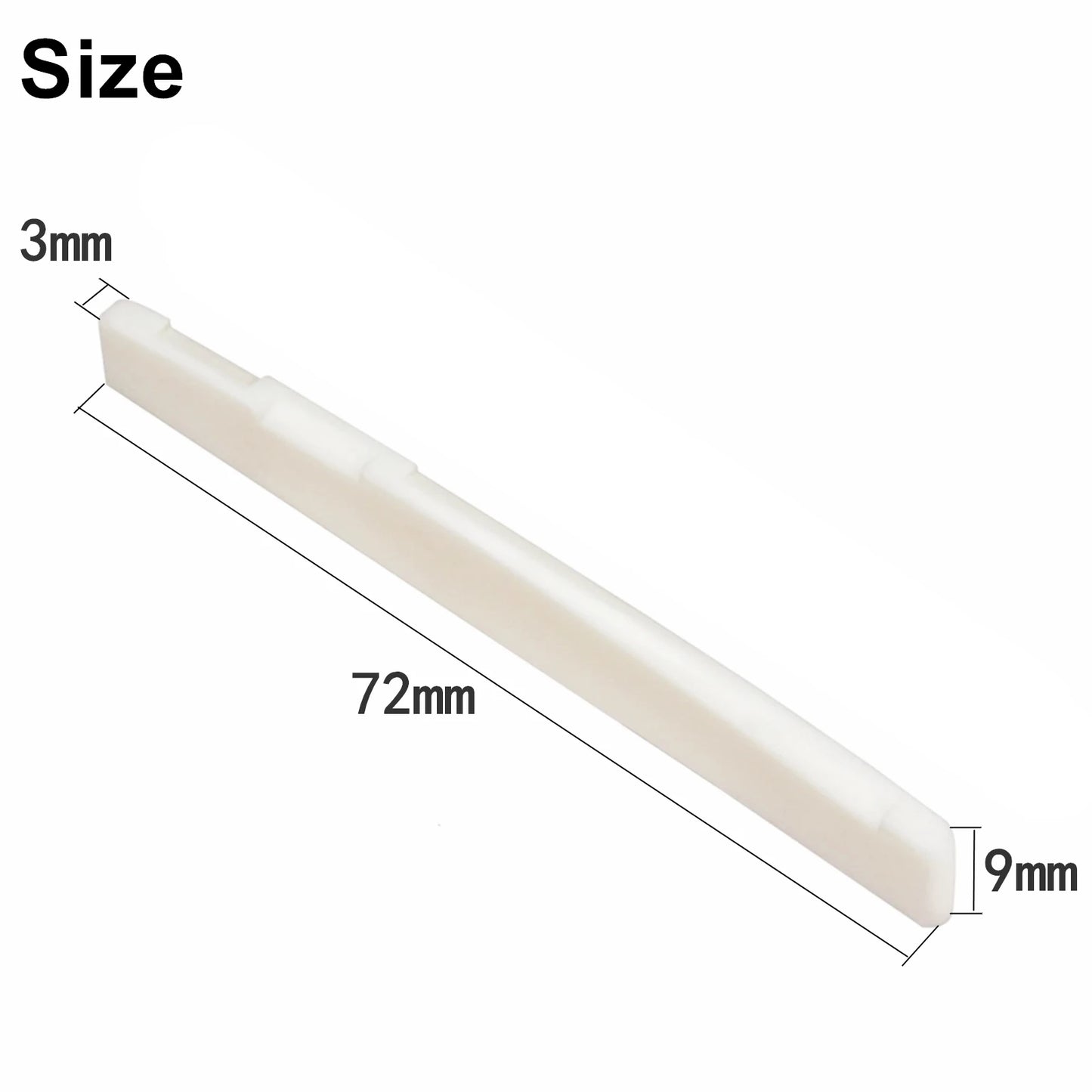 Miwayer 1 Pair 6-12 String Acoustic Classical Guitar Bone Bridge Multiple Saddle and Nut Made of Real Bone