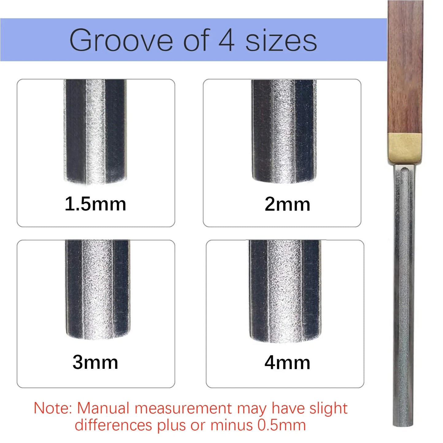 Miwayer Diamond guitar fret file, extra narrow, medium and wide accessory, 4 edges with 2 pieces of fingerboard protector