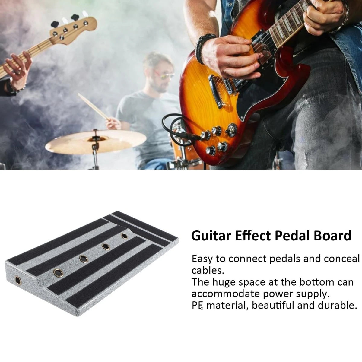 Big Size Guitar Effects Pedal Board Sturdy PE Plastic  Guitar Pedalboard Case with Screwdriver Tape Guitar Pedals Accessories
