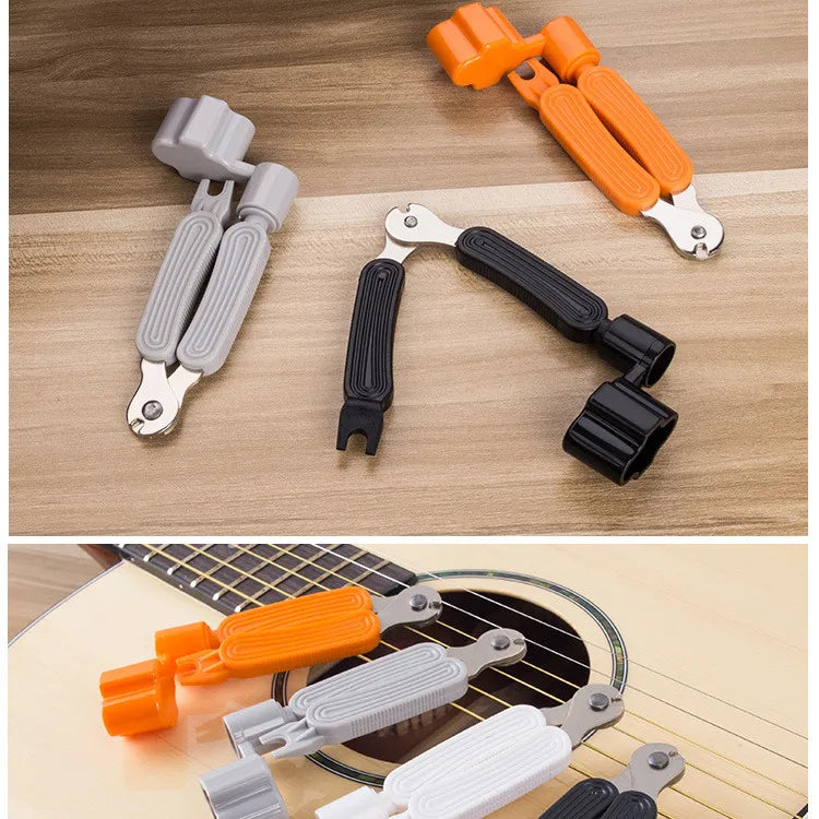 Miwayer Guitar String Winder 3 IN 1String Peg Winder + String Cutter + Pin Puller Instrument Guitar Maintenance Tool Repair Tool