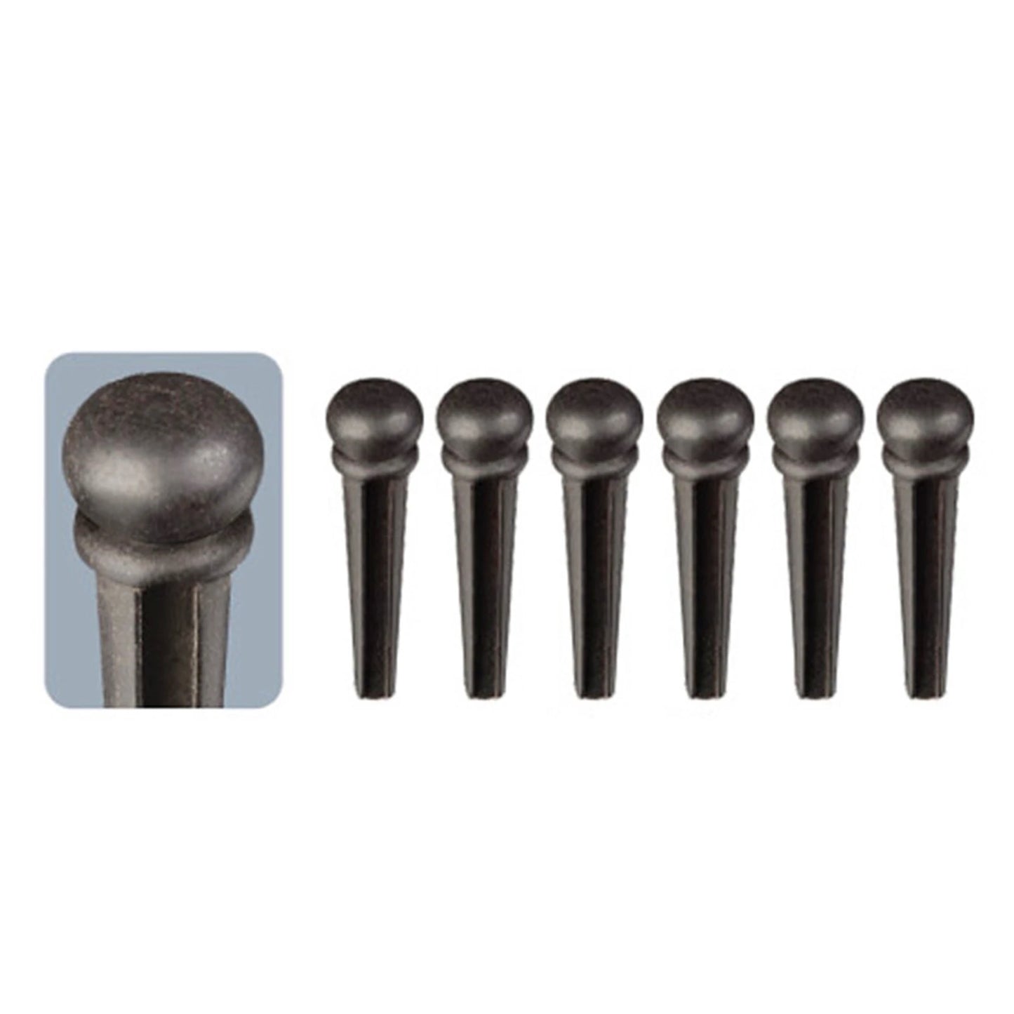 Miwayer Ebony Guitar Bridge Pins 6pcs for 6 & 12 String Acoustic Guitar Fixed String Nails