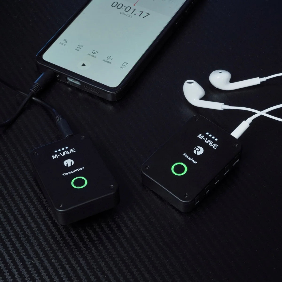 M-vave WP-10 2.4G Wireless System Earphone Monitor Transmission System Rechargeable Transmitter Receiver Mono Recording Function