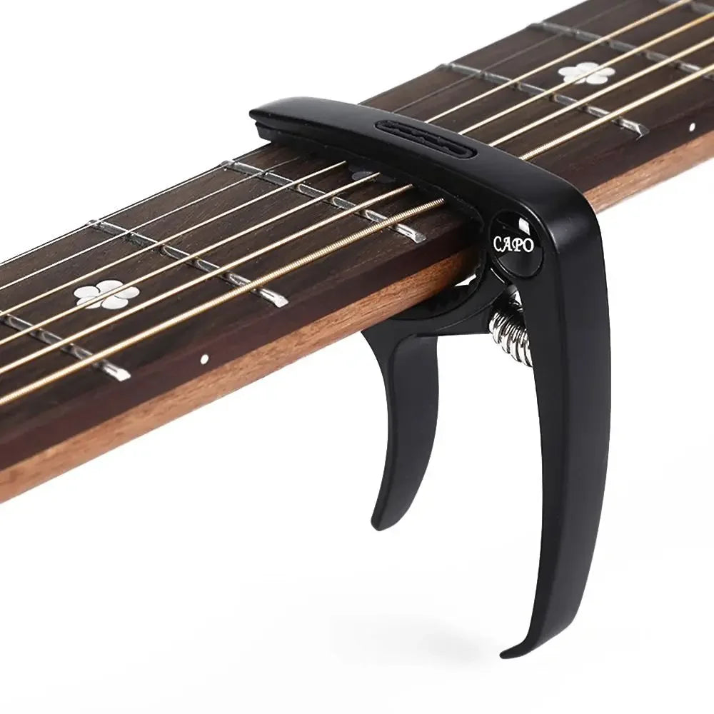 Miwayer Aluminum Alloy Guitar Capo Metal Guitar Tuner Picks Holder Professional Capo for Acoustic Electric Guiter Ukulele Bass