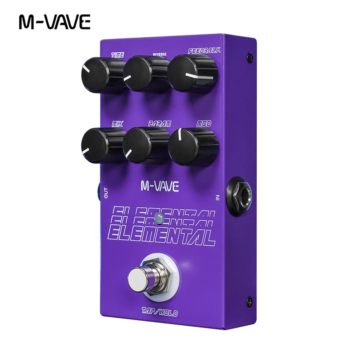M-vave Elemental Digital Delay Pedal, Delay Guitar Pedal, Support for TAP and HOLD Mode, 9 Different Delay Effects