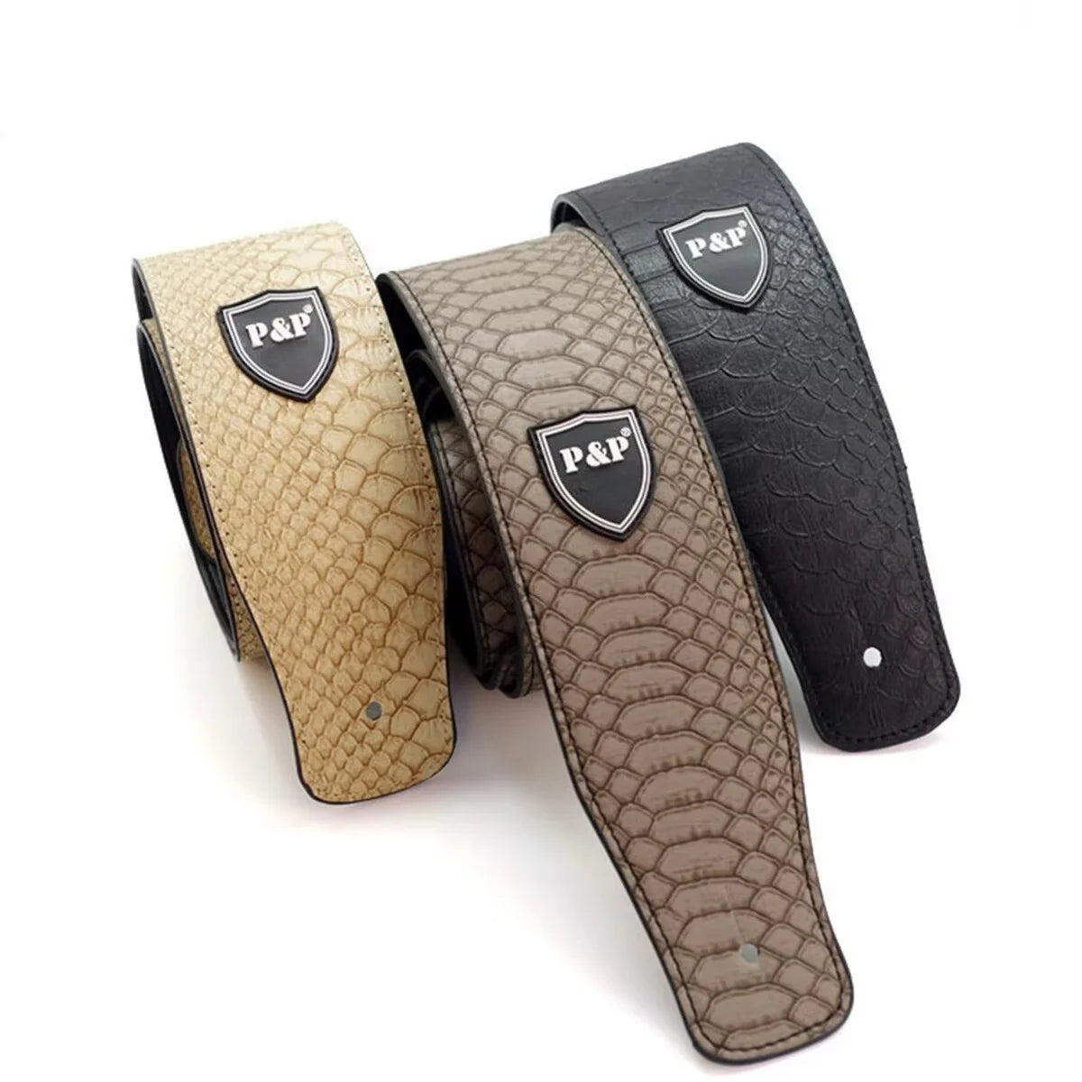 Guitar Strap Genuine Leather 2.5 Inch Adjustable Soft Embroidered Belt Classical Bass Music Hobby Guitar Accessories