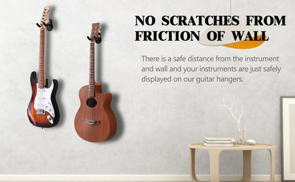 Metal Guitar Hanger Hook Wall Mount Non-slip Holder Stand Rotatable 360°for Electric Guitar Ukulele Instrument Accessories