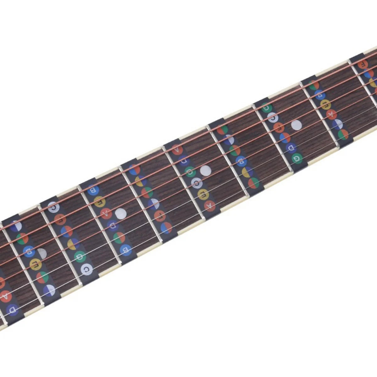 Miwayer Guitar Fretboard Notes Map Labels Stickers 6 String Transparent and Black Fingerboard Fret Decals for Guitar Beginner