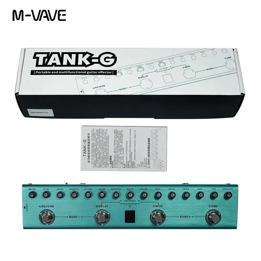 M-VAVE  Guitar Multi-Effects Pedal 36 Presets 9 Preamp Slots 8 IR Cab Slots 3 Band EQ 3 Modulation/Delay/Reverb Effect Tank-G