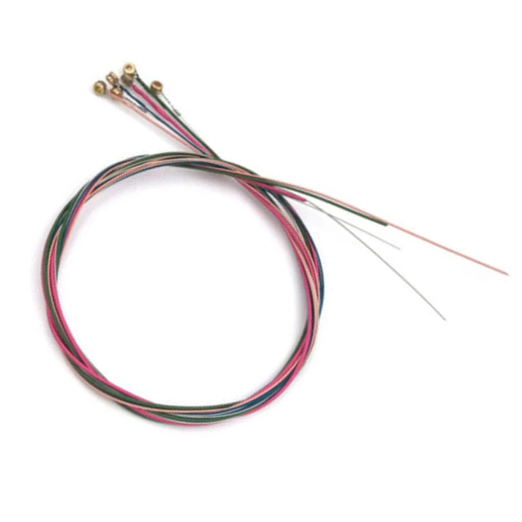 Miwayer Set of 6 Acoustic Guitar Strings, E-A Rainbow Colors, for Folk Acoustic Guitar, Classical Guitar
