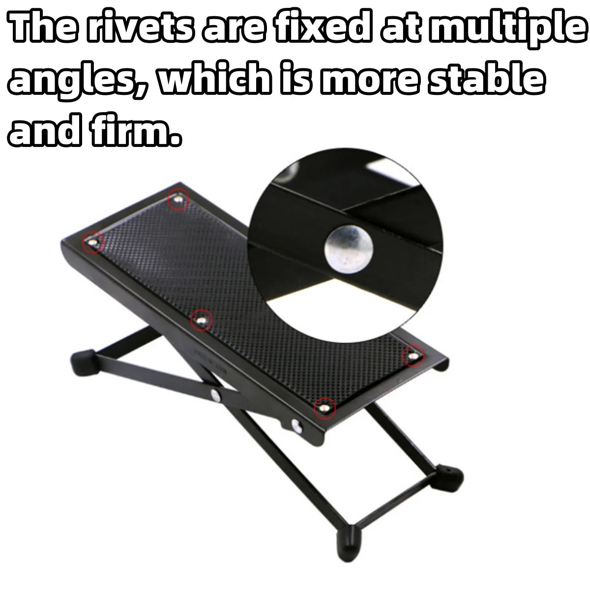 Miwayer Guitar Footrest Pedal Metal Non-Slip Rubber Pad Adjustable Folding 4/6-Position Height Footboard for Guitar Accessories