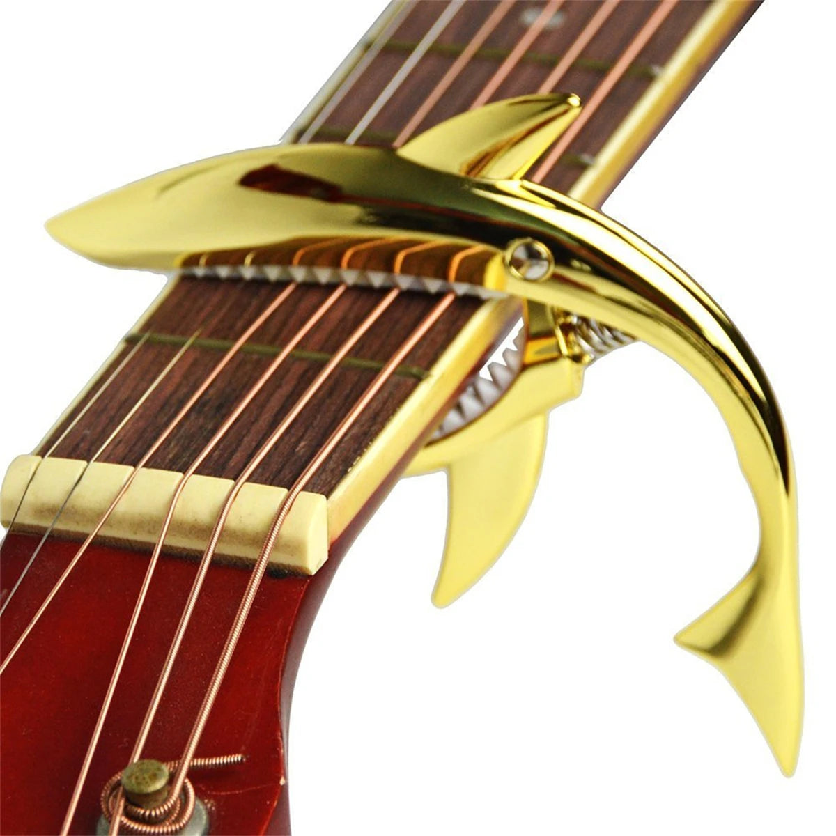 Miwayer Metal Shark Guitar Capo Zinc Alloy for Bass Acoustic and Electric Guitar with Good Hand Feeling, 7 Colors Optional