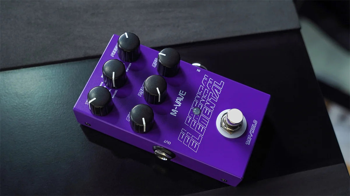 M-vave Elemental Digital Delay Pedal, Delay Guitar Pedal, Support for TAP and HOLD Mode, 9 Different Delay Effects