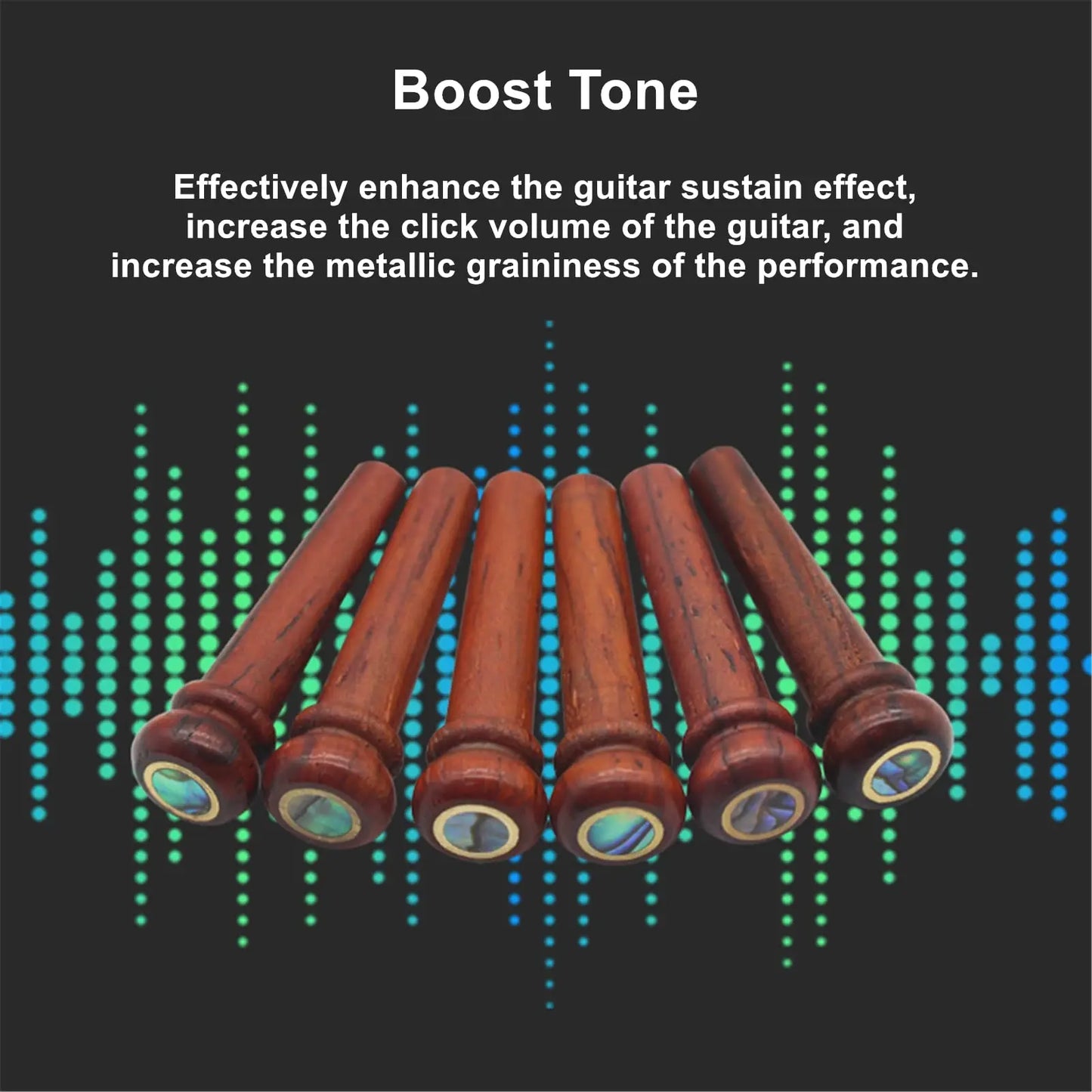 Miwayer Acoustic Guitar Bridge Pins of Various Styles 6pcs , Cow Bone/Ebony/Cocoapolo Wood Guitar Fixed String Nails