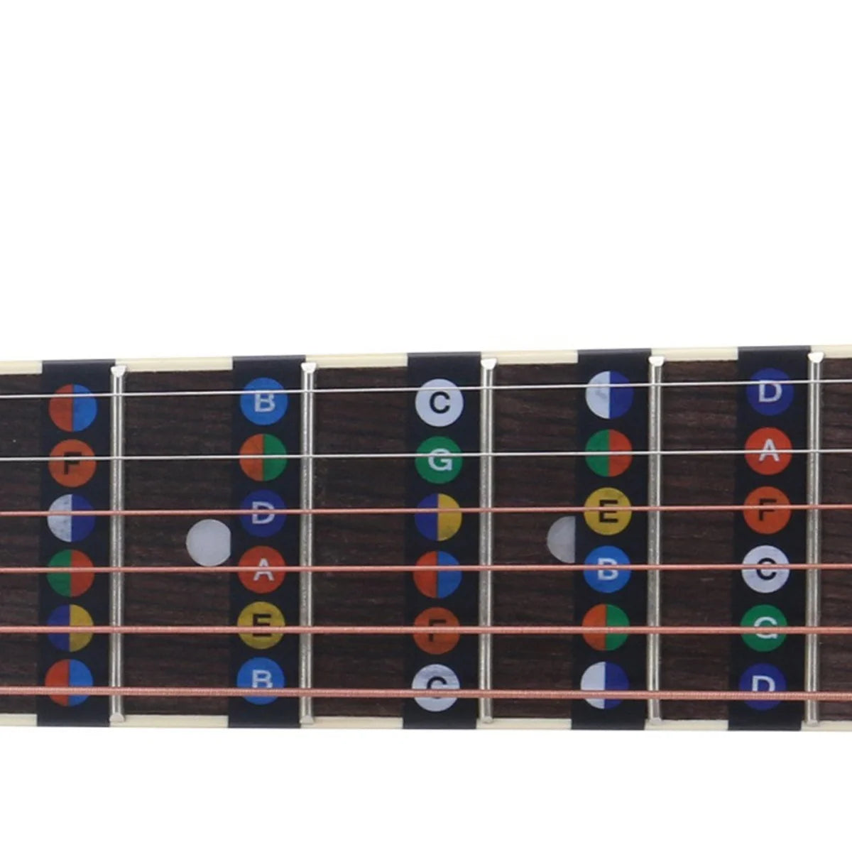 Miwayer Guitar Fretboard Notes Map Labels Stickers 6 String Transparent and Black Fingerboard Fret Decals for Guitar Beginner