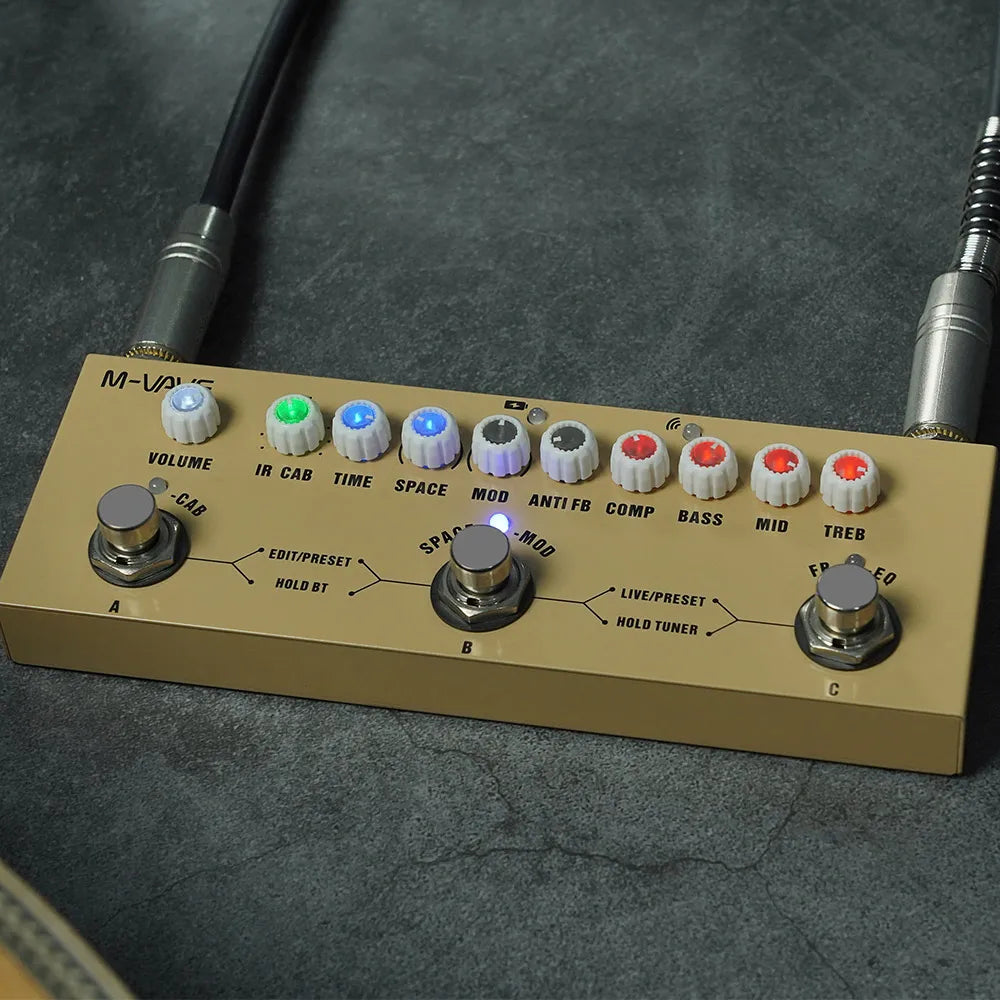 M-VAVE Cube BABY Multi Effects Pedal for Electric Guitar/Bass/Acoustic Guitar 8 IR Cabinets Simulation M-vave Rechargeable Pedal