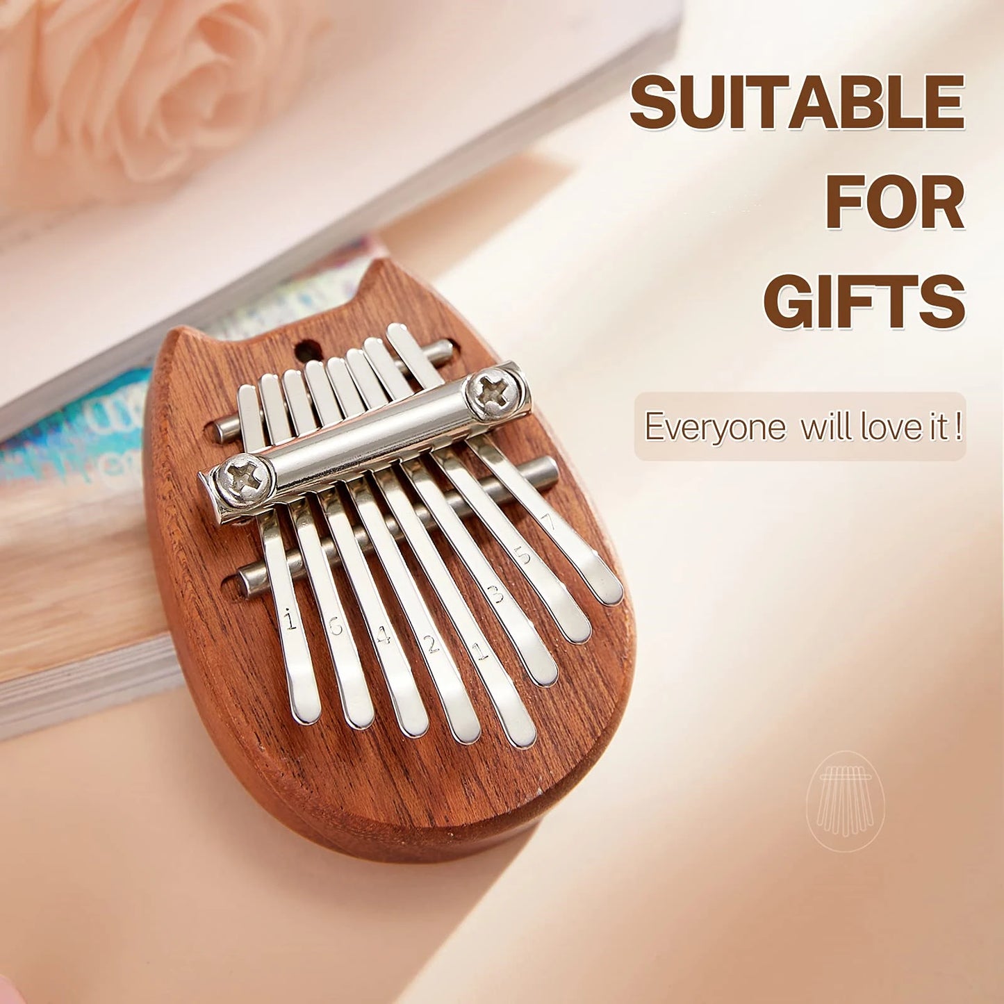 Mini Kalimba 8 Key Thumb Piano 1 Pack Totoro Style Cute Instrument Portable Exquisite Gift Set for Kids