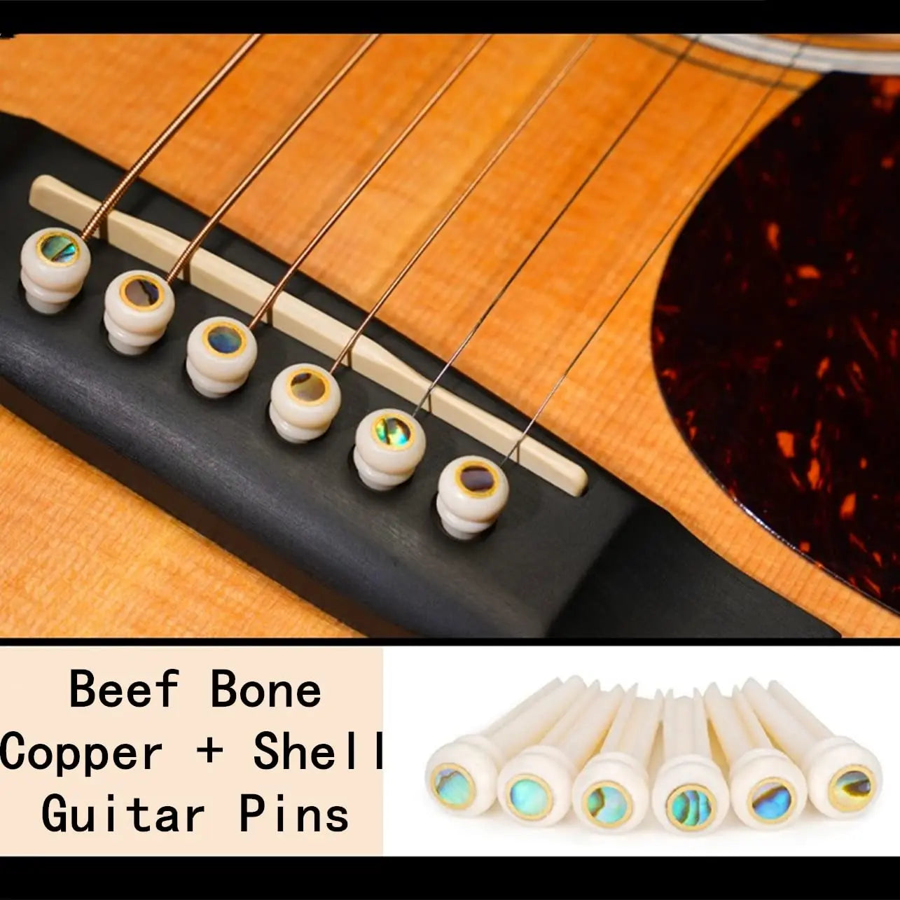 Miwayer Acoustic Guitar Bridge Pins of Various Styles 6pcs , Cow Bone/Ebony/Cocoapolo Wood Guitar Fixed String Nails
