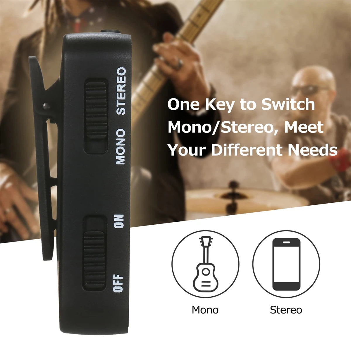 M-vave WP-10 2.4G Wireless System Earphone Monitor Transmission System Rechargeable Transmitter Receiver Mono Recording Function