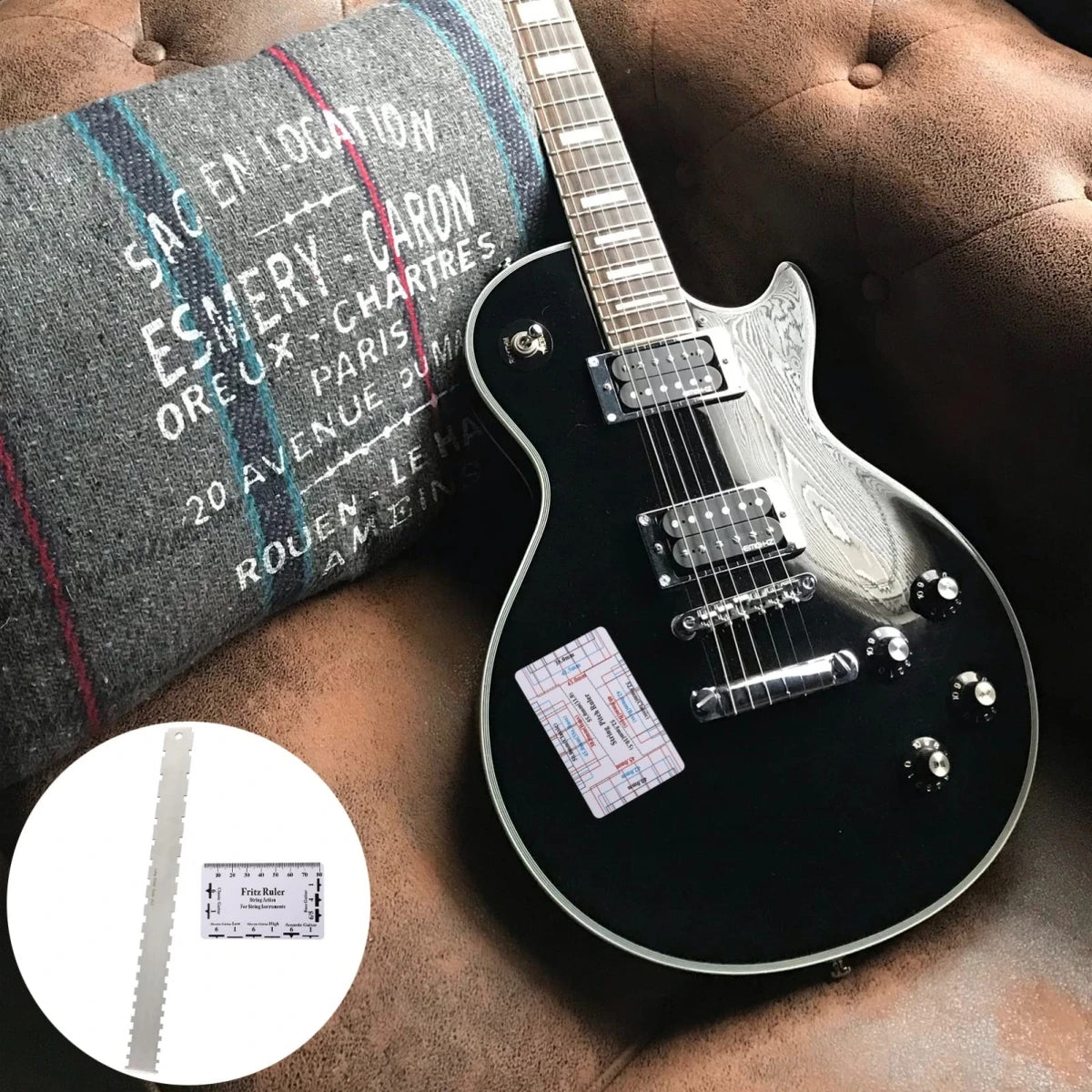 Miwayer Guitar Neck Notching Tool With String Action Ruler Gauge - Perfect for Gibson 24.75 & Fender 25.5 Electric Guitars