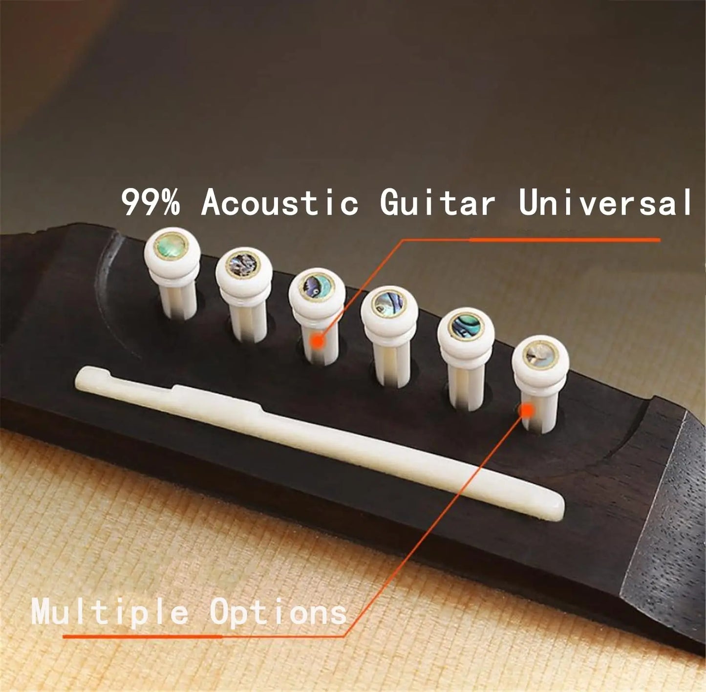 Miwayer Acoustic Guitar Bridge Pins of Various Styles 6pcs , Cow Bone/Ebony/Cocoapolo Wood Guitar Fixed String Nails