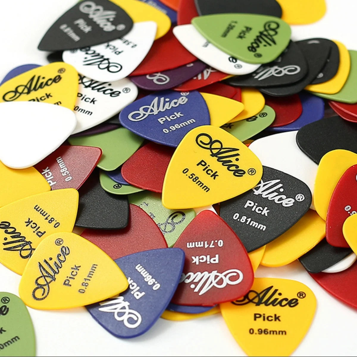 Alice Guitar Pick 24/50/100 Pieces Mixed ABS Premium Matte Anti-Skid Guitar Pick w/ Pick Box /for Acoustic Electric/Bass/Ukulele