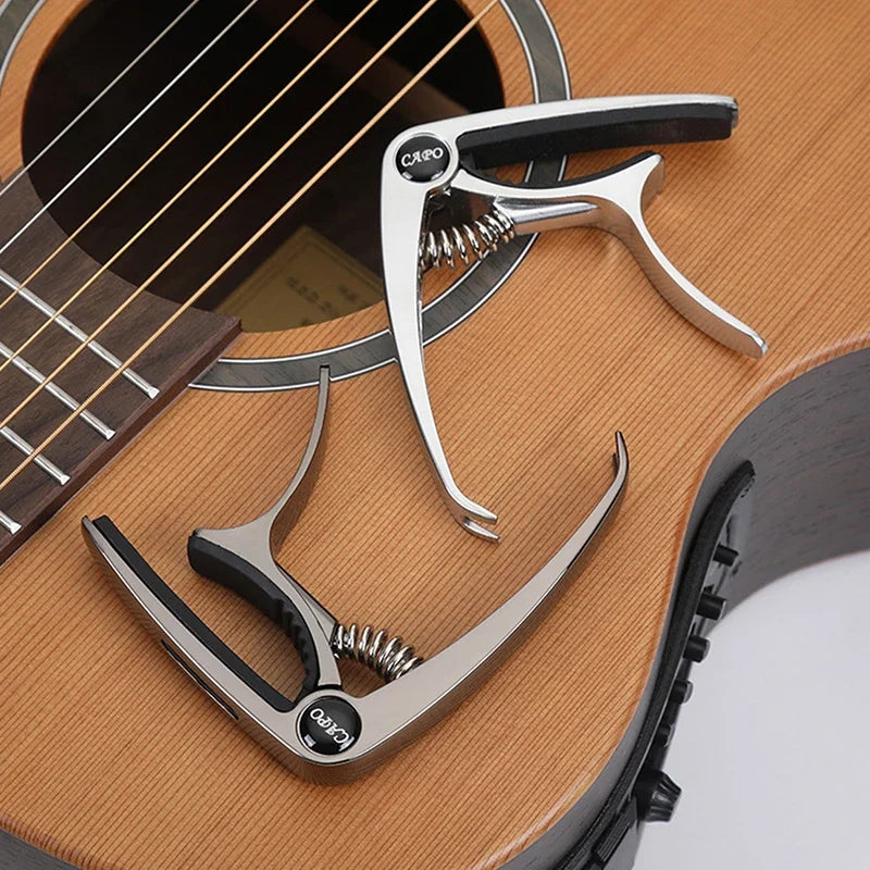 Miwayer Aluminum Alloy Guitar Capo Metal Guitar Tuner Picks Holder Professional Capo for Acoustic Electric Guiter Ukulele Bass