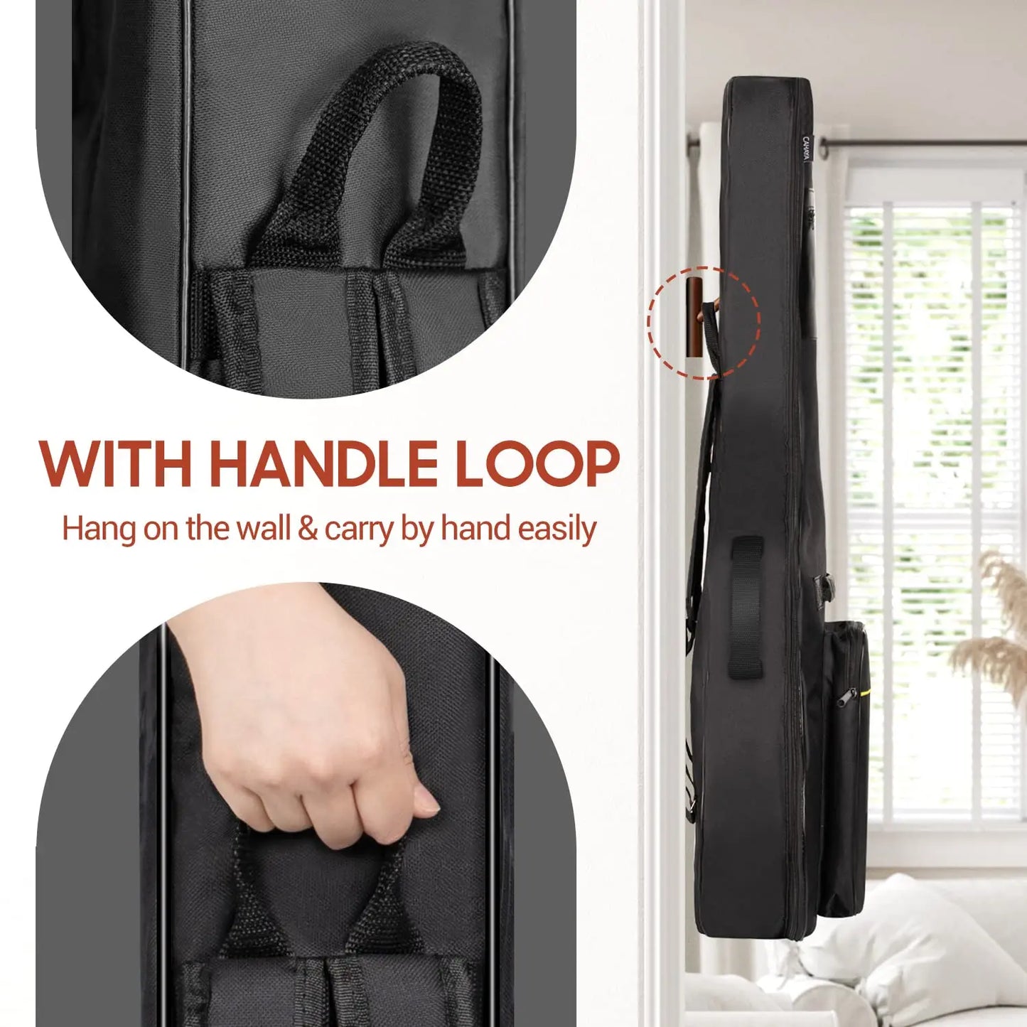 Acoustic Guitar Gig Bag 41 Inch 0.25 Inch Sponge Padding Water Resistent Dual Adjustable Shoulder Strap Guitar Case