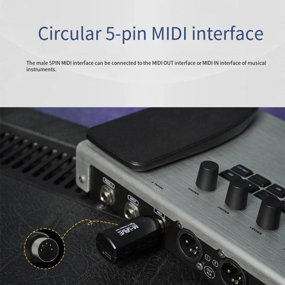 Wireless For MIDI Adapter for MVAVE SK7 with Rechargeable Battery 2 4GHz Frequency and Low Latency Performance Under 3ms