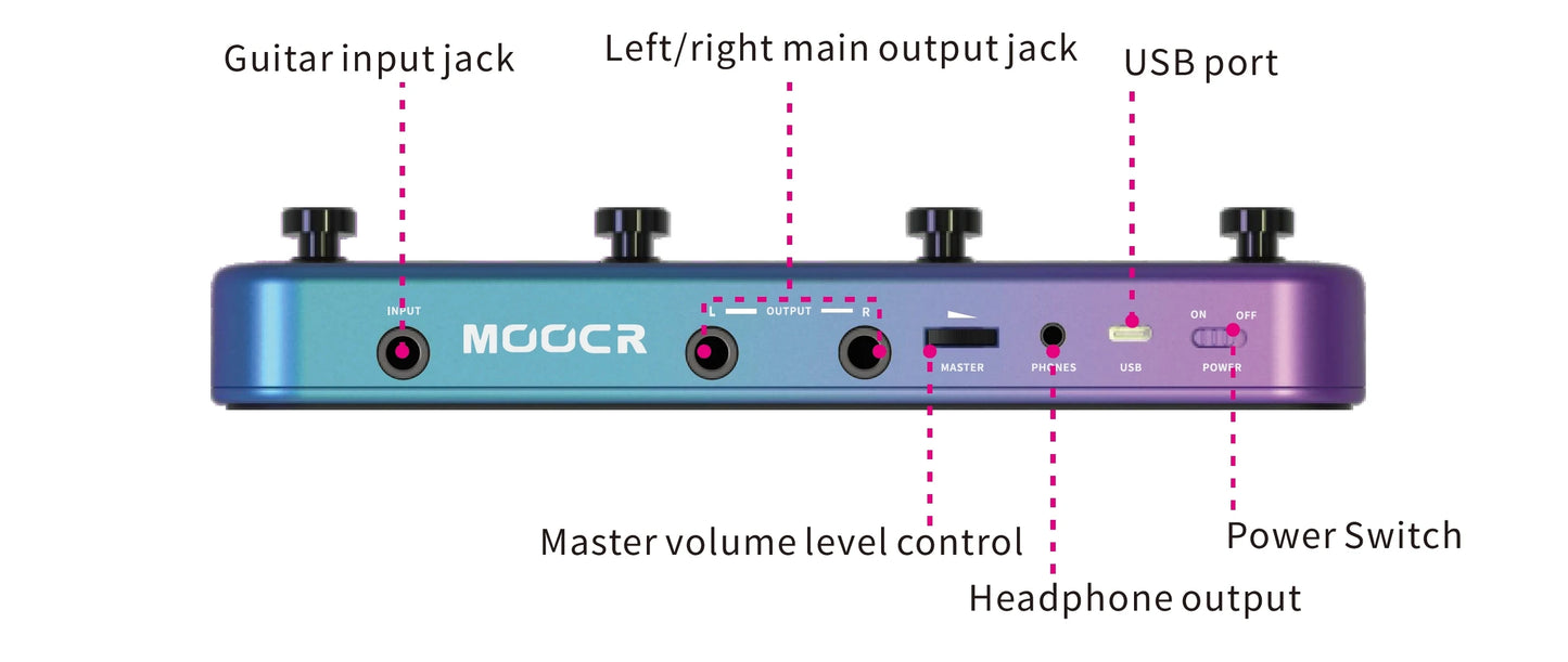 MOOER Guitar Pedal Prime S1 Effectors with 128 Guitar Effects Drum Machine Tuner LOOPER Support Bluetooth Built-in Bat