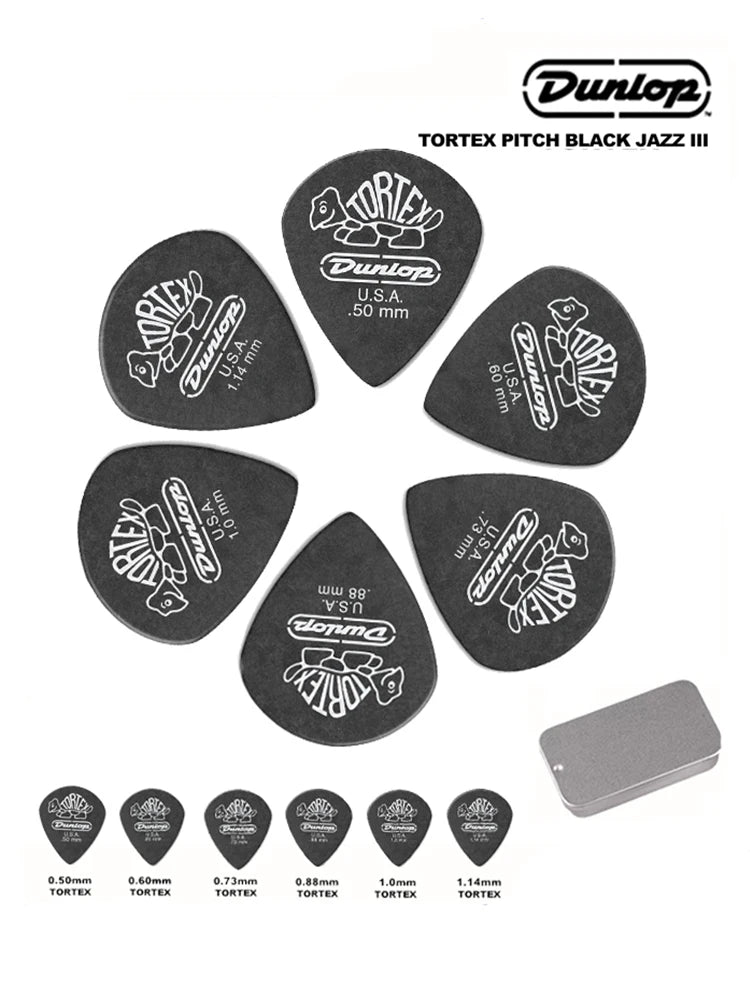 Dunlop Pick. 482R JAZZ 3 TORTEX material non-slip electric guitar pick. Thickness: 0.50/0.60/0.73/0.88/1.00/1.14 mm.
