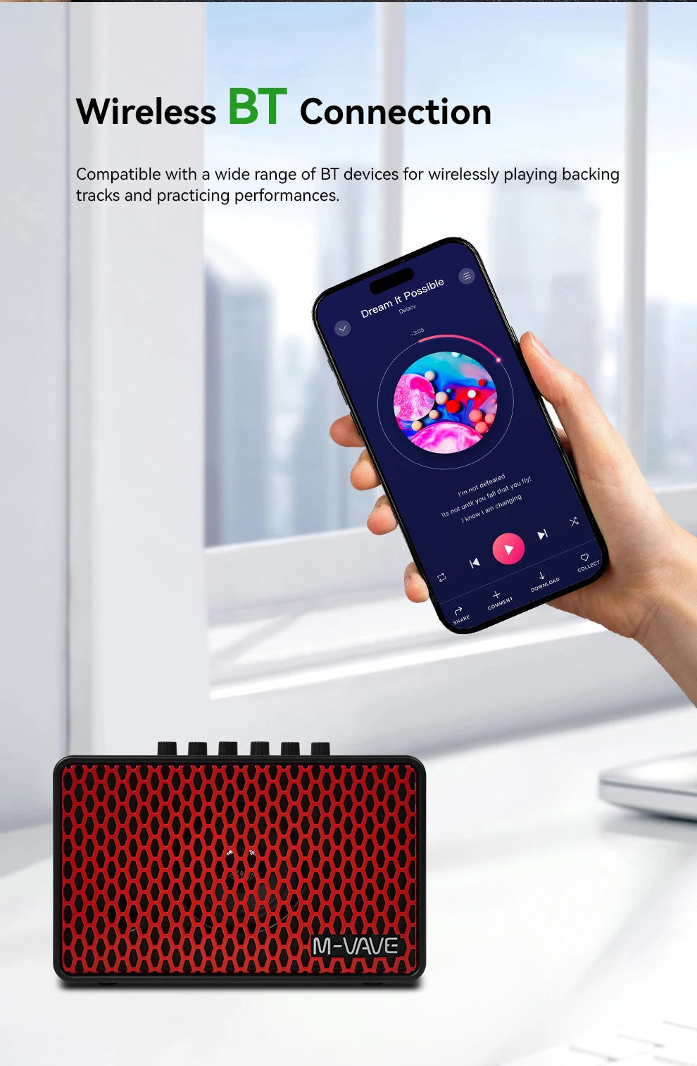 M-VAVE SP100 Speaker 10W Electric Guitar Speaker Built-in Box Head Box Simulates Outdoor Performance Portable Mini Speaker Gifts