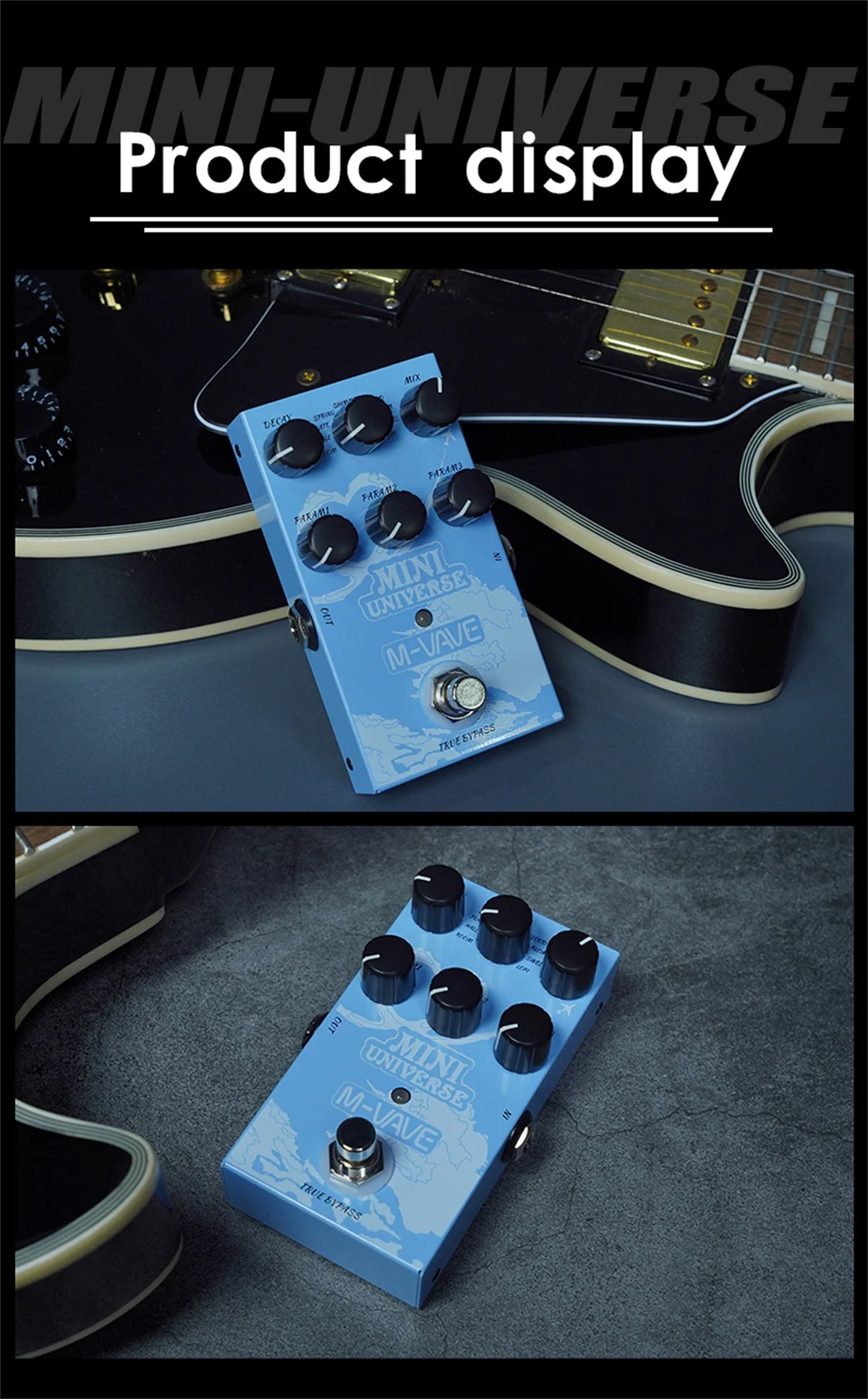 M-VAVE Mini Universe Guitar Effect Pedal Digital Reverb Pedal Digital Modeling Reverberation Effector & 9-Mode Reverb Selection