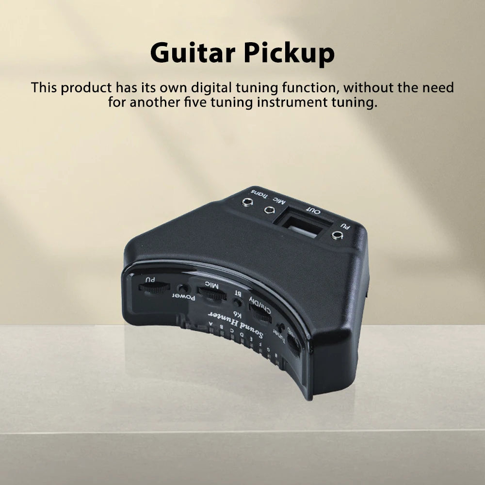 Sound Hunter Guitar Pickup Wooden Guitar Sound Hole Pickup Board Double Pickup Resonance/Anti-howl/BT Accompaniment Function