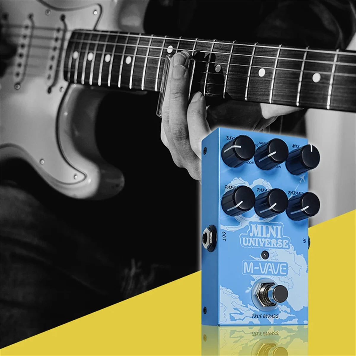 M-VAVE Mini Universe Guitar Effect Pedal Digital Reverb Pedal Digital Modeling Reverberation Effector & 9-Mode Reverb Selection