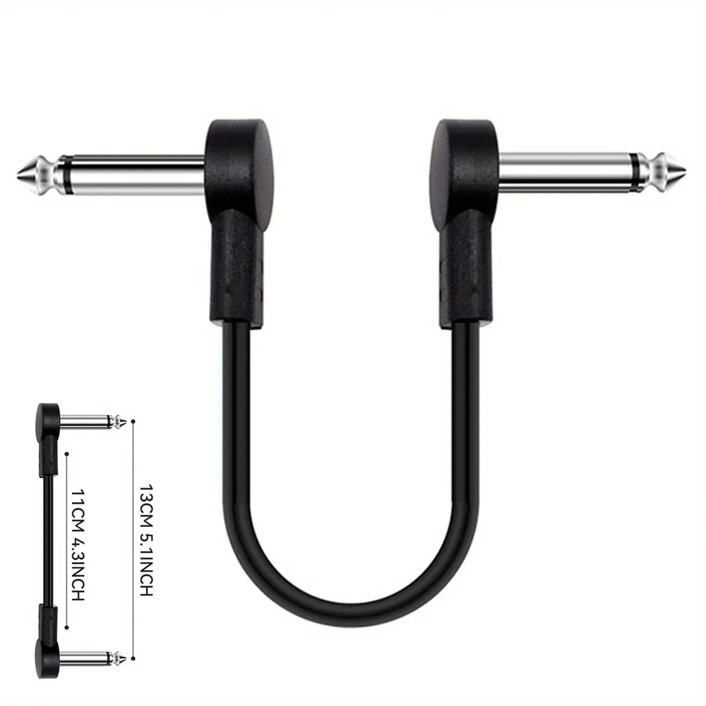 Miwayer Guitar Effect Pedal Flat Patch Cables 5 Inch Length with 1/4 Inch Right Angle Connectors Patch Cable Kit 1 Packs