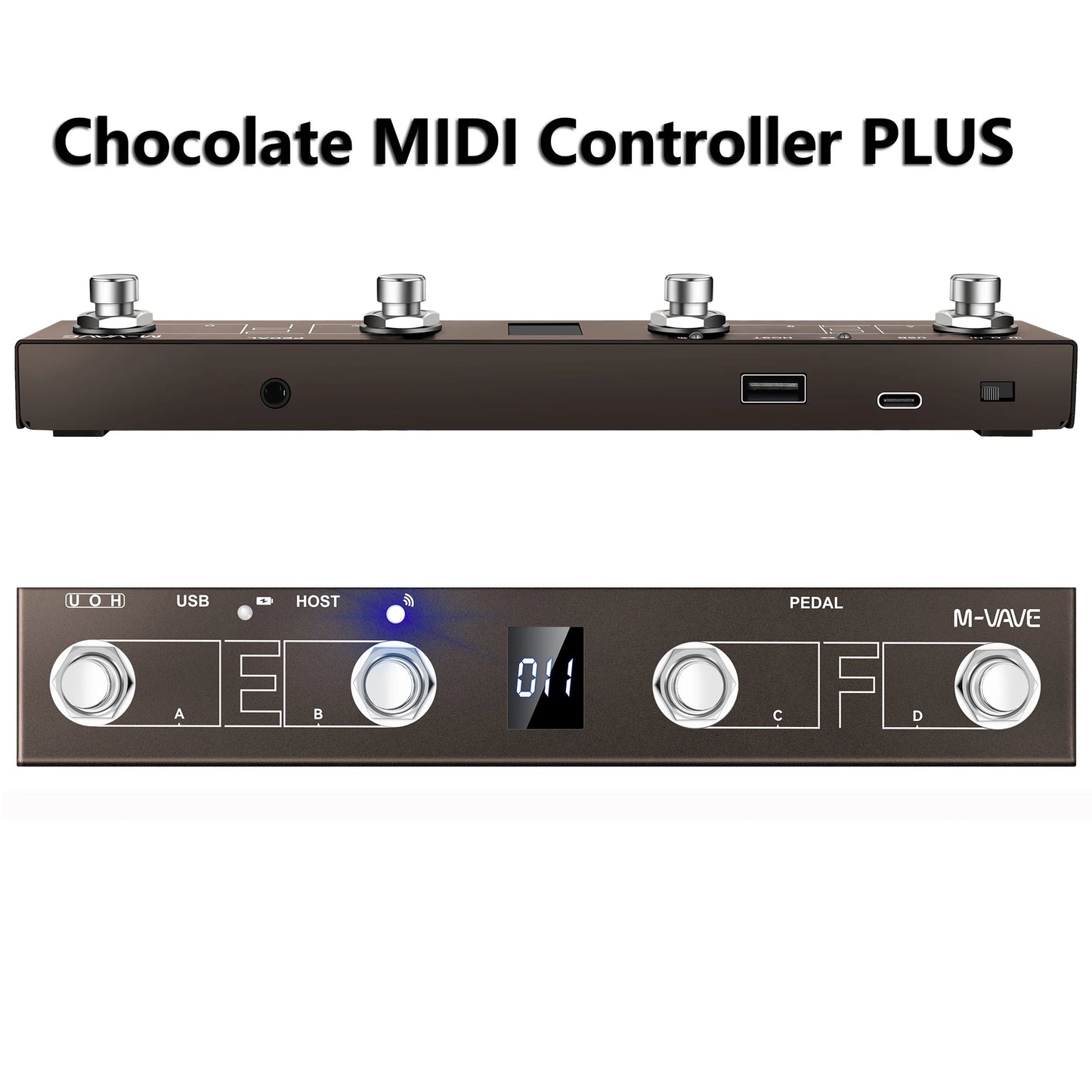 M-vave MIDI System/Chocolate Plus MIDI Controller Programmable Wireless System Suit 4 Buttons Portable Foot Controller