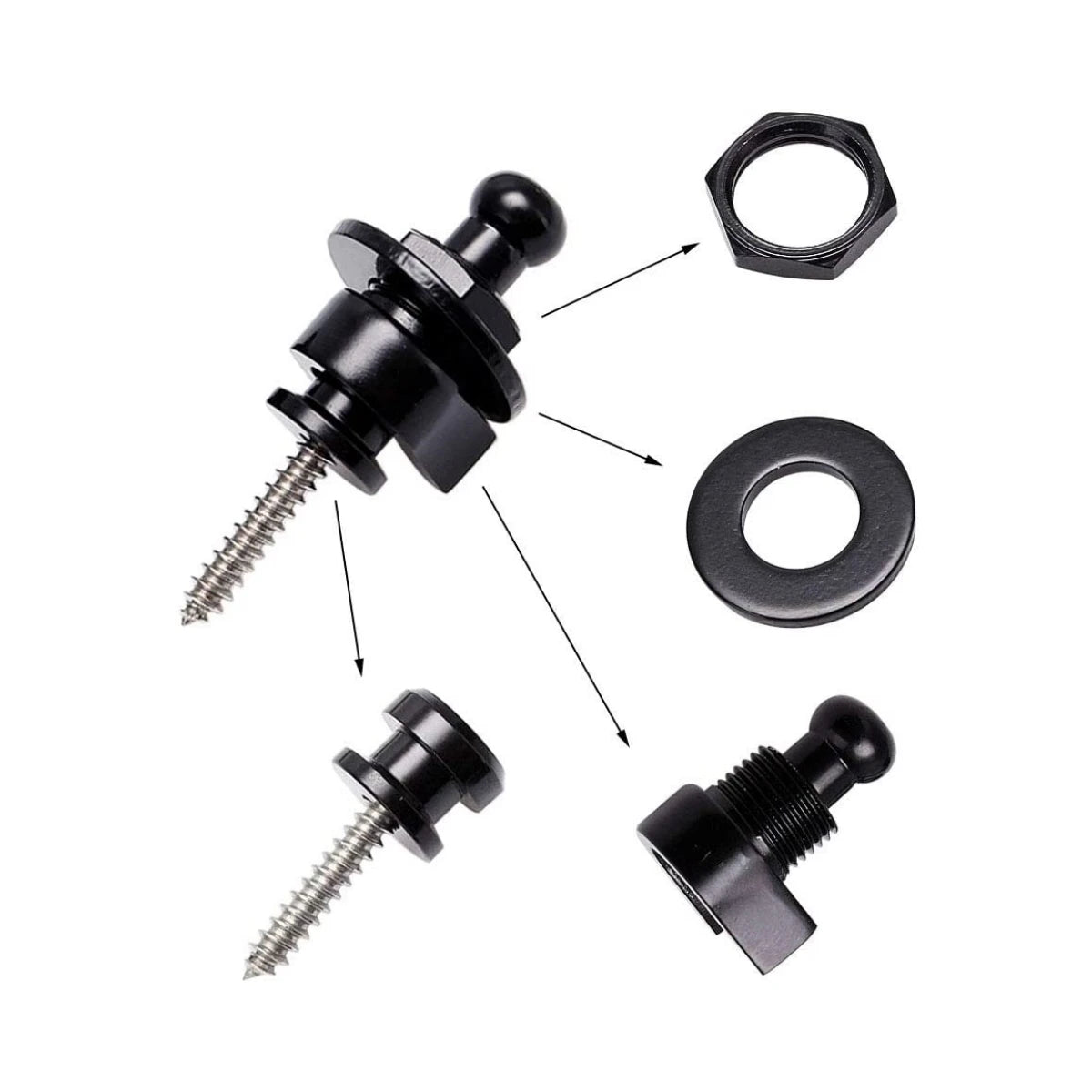Guitar Strap Buttons Pins 1/2PCS 3 Color For Choose Premium Guitar Strap Locks Metal Security Strap Buttons Metal End Pins