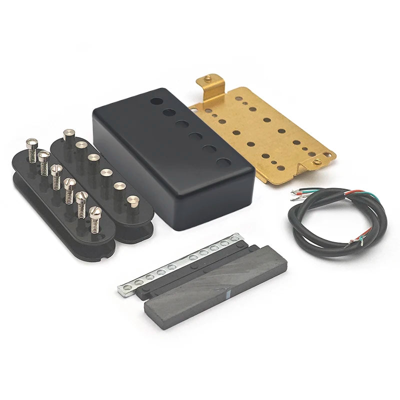 [Pickup DIY Kits] LP Guitar Humbucker Pickup Kits-Brass Cover/Ceramic/Plastic Bobbin/Fixed/Adjustable Pole/4C Cable Pickup Kits