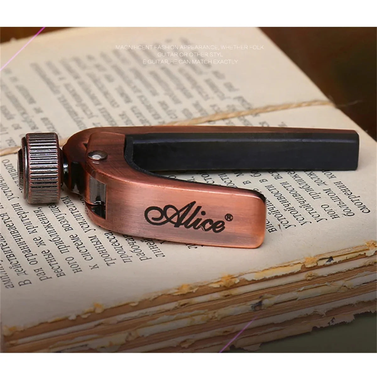 Alice Guitar Capo Adjustable Roller Metal Perfect Quick Change Tune for Electric Acoustic Guitar, Bass, Violin, and Ukulele