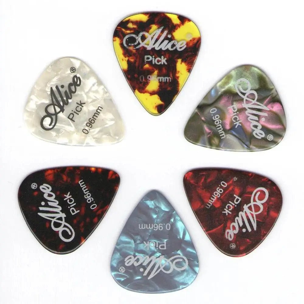Alice Guitar Picks 6pcs Celluloid Mediator Thickness 0.46 0.71 0.81 0.96 1.20 1.50mm Electric Acoustic Guitar Accessories